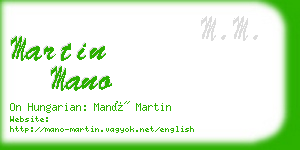 martin mano business card